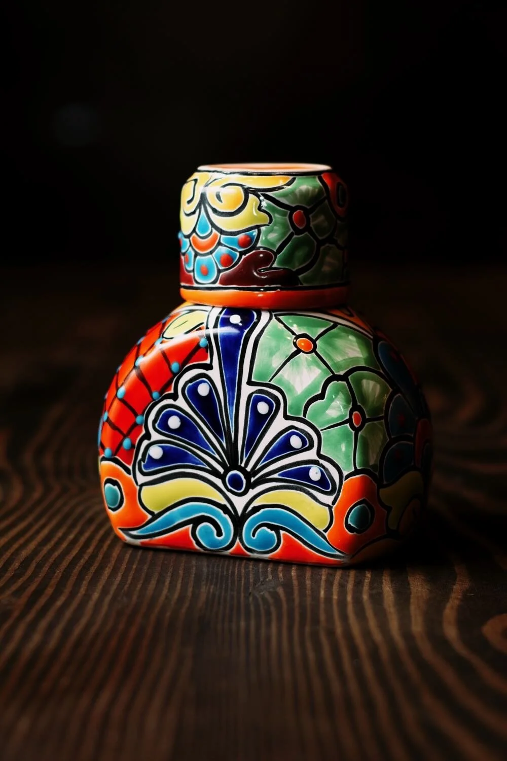 Talavera Tequila Bottle & Cup