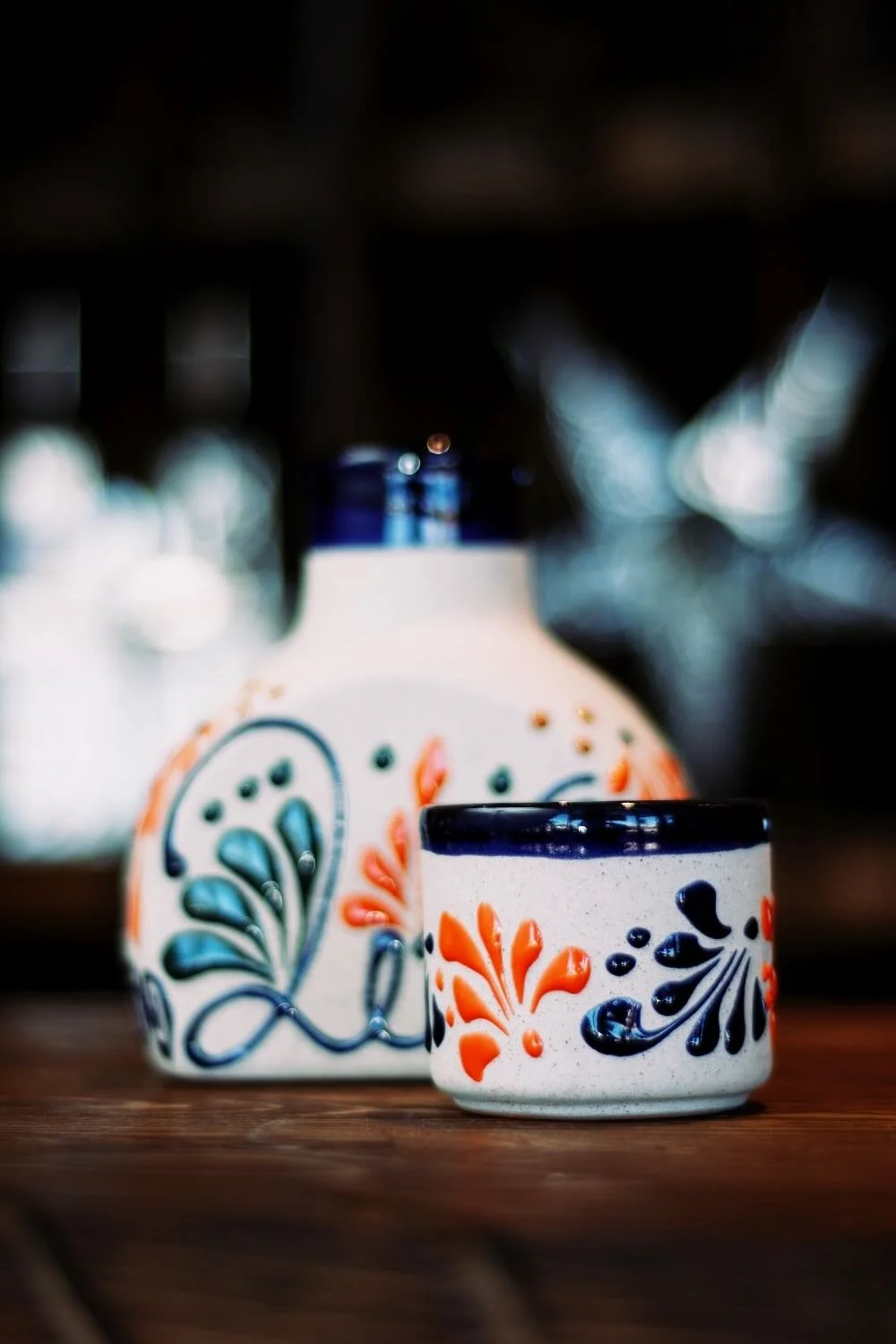 Stone Tequila Bottle with Cup