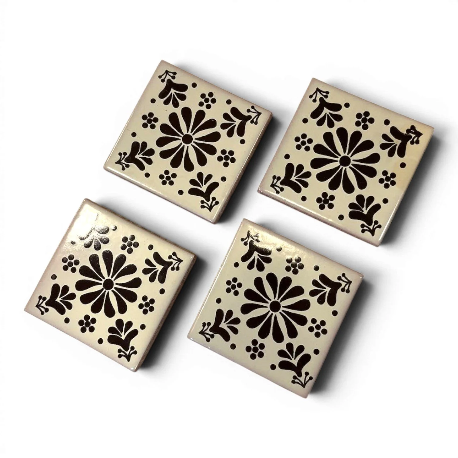 Talavera Tile Coaster Set – Handmade Mexican Tile Coasters (Set of 4)
