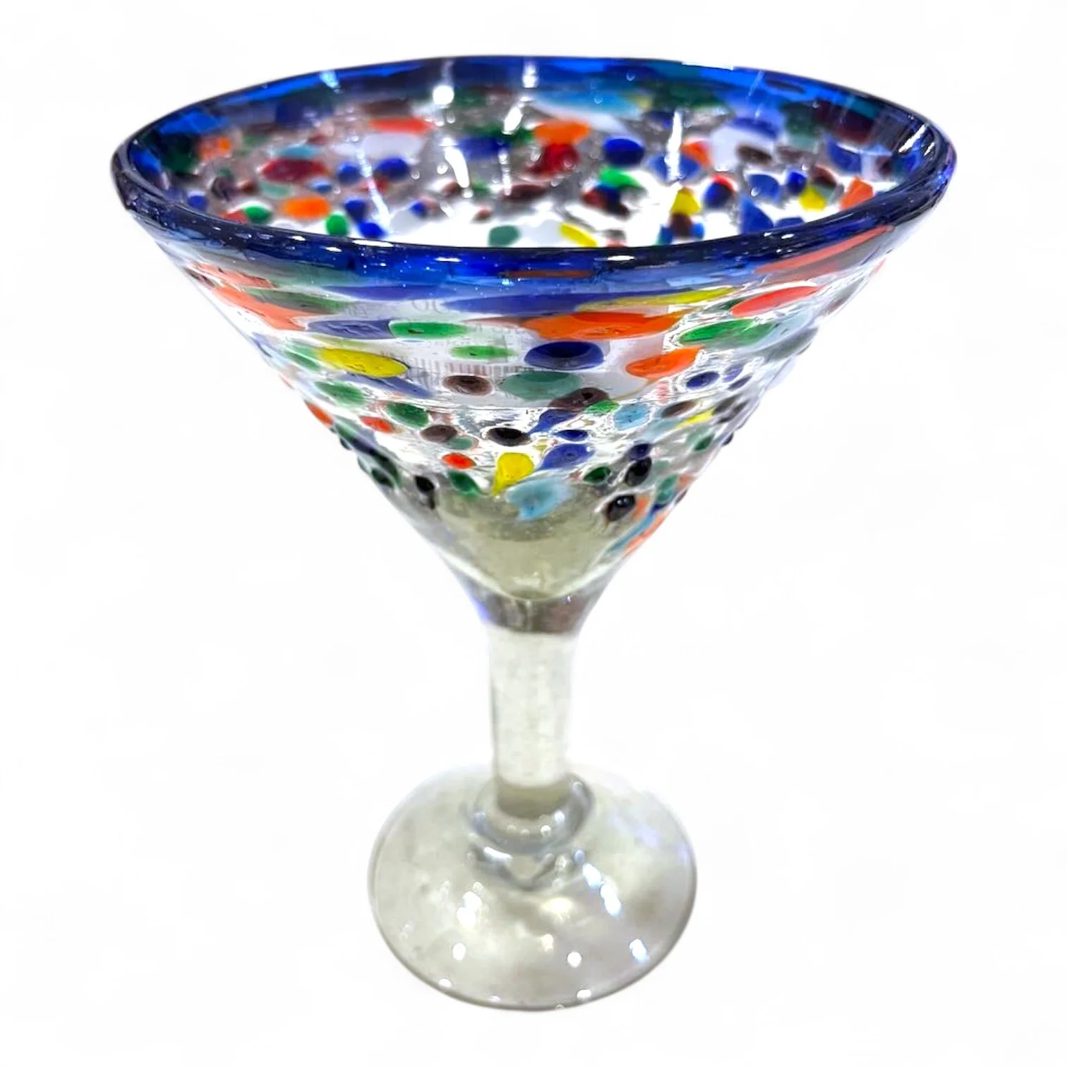 Guanajuato Blue Rim Martini Glass