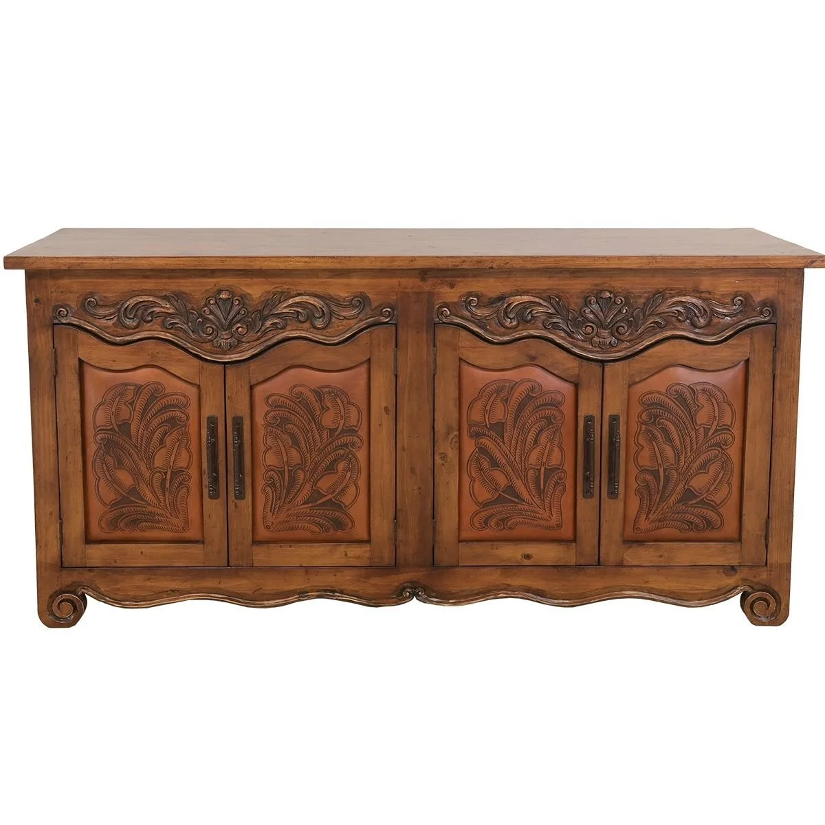 Alamo Tooled Leather Console