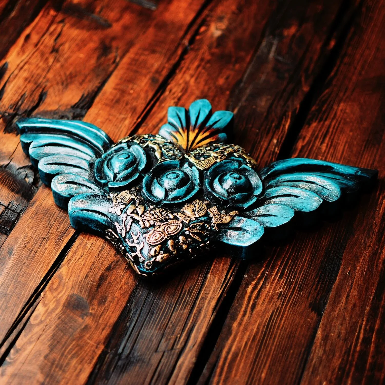 Corazón de Milagros de Rosa Azul