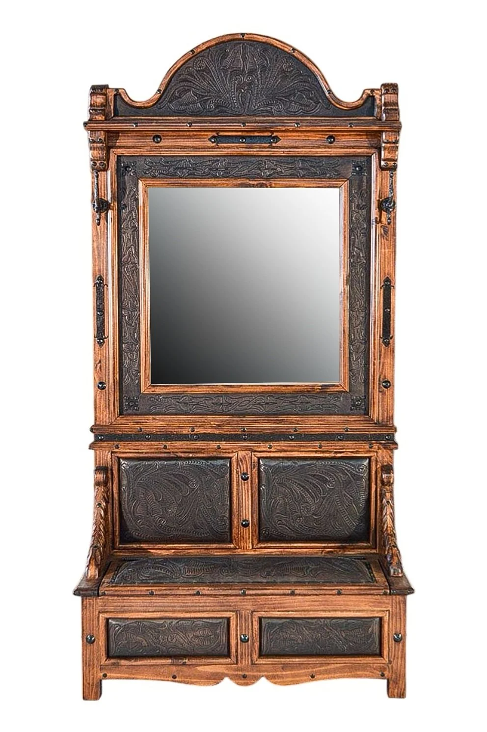 Arroyo Tooled Leather Hall Tree