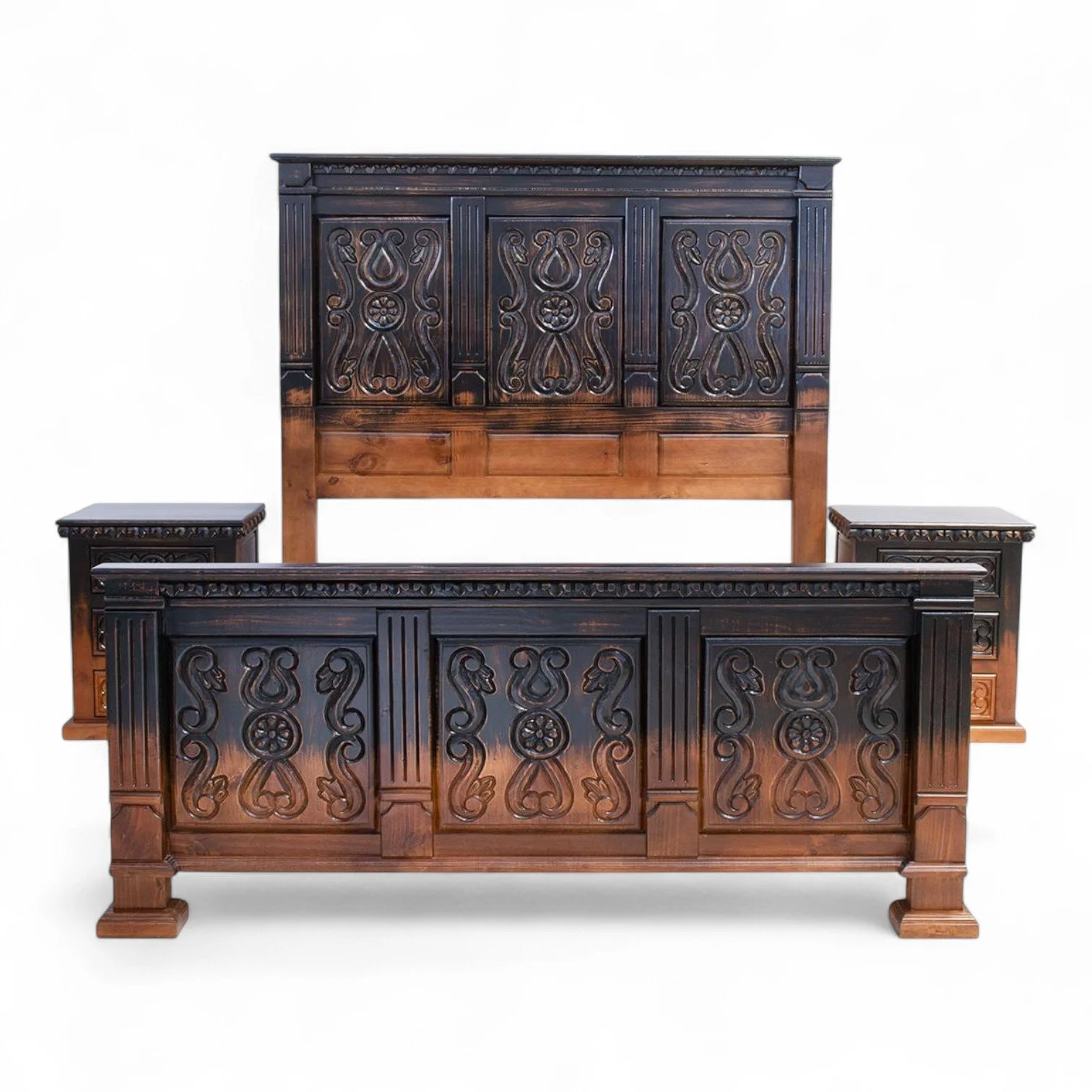 Oaxaca Ombre Carved Bed
