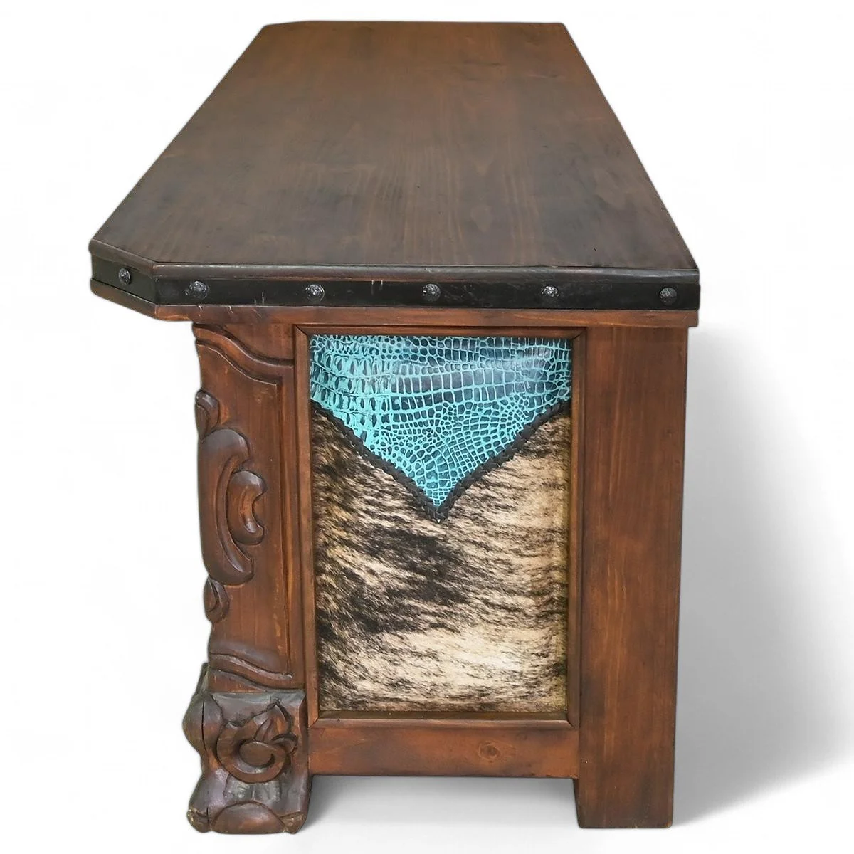 Los Encinos Leather and Cowhide Desk
