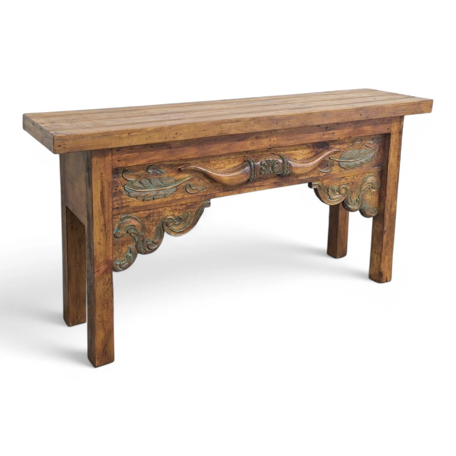 Socorro Long Horn Turquoise Wash Console