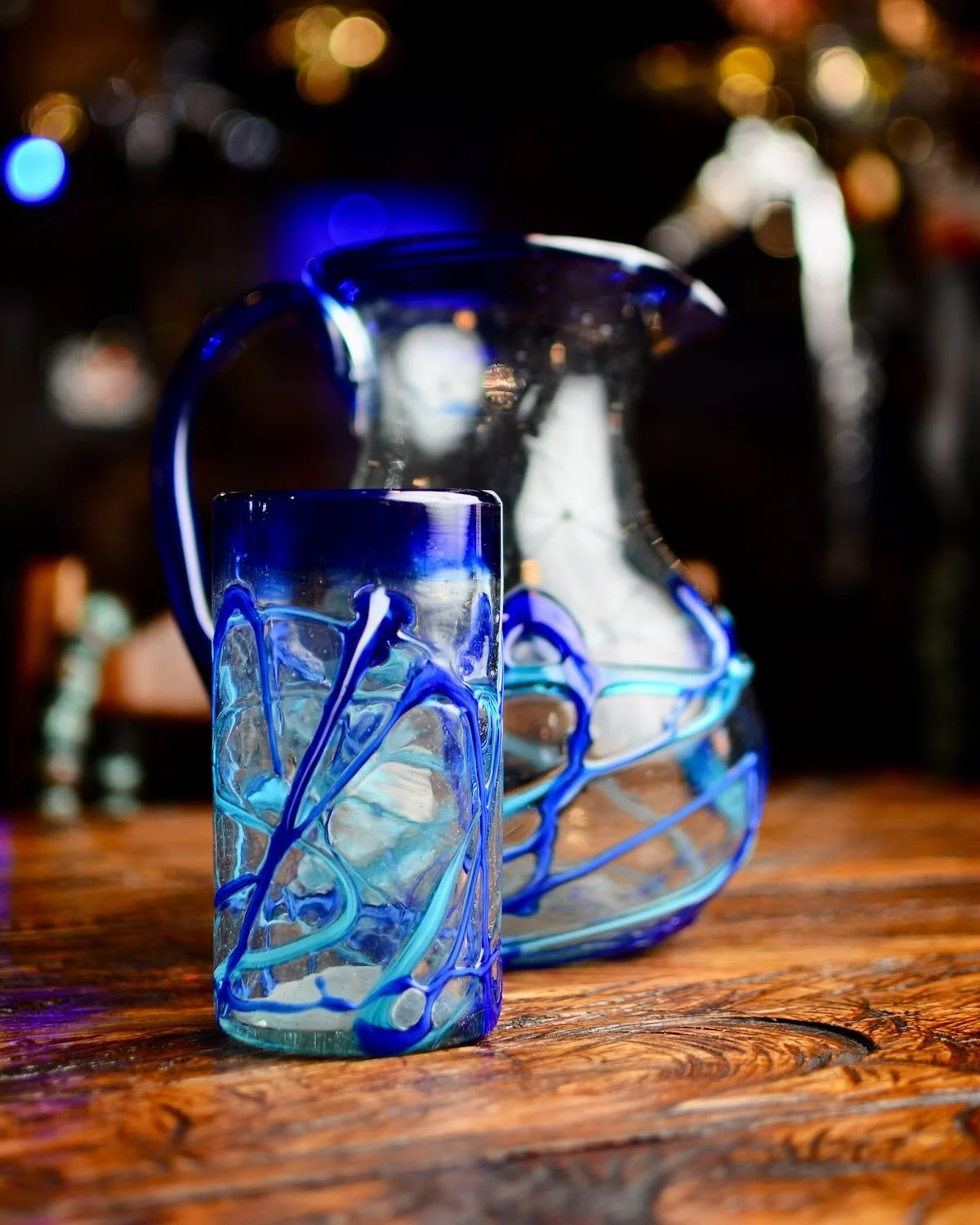 Cobalto y Azul Claro Pitcher & Glassware Set
