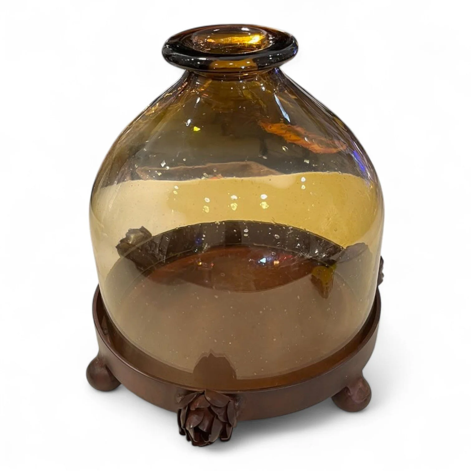 Glass Cloche with Metal Base