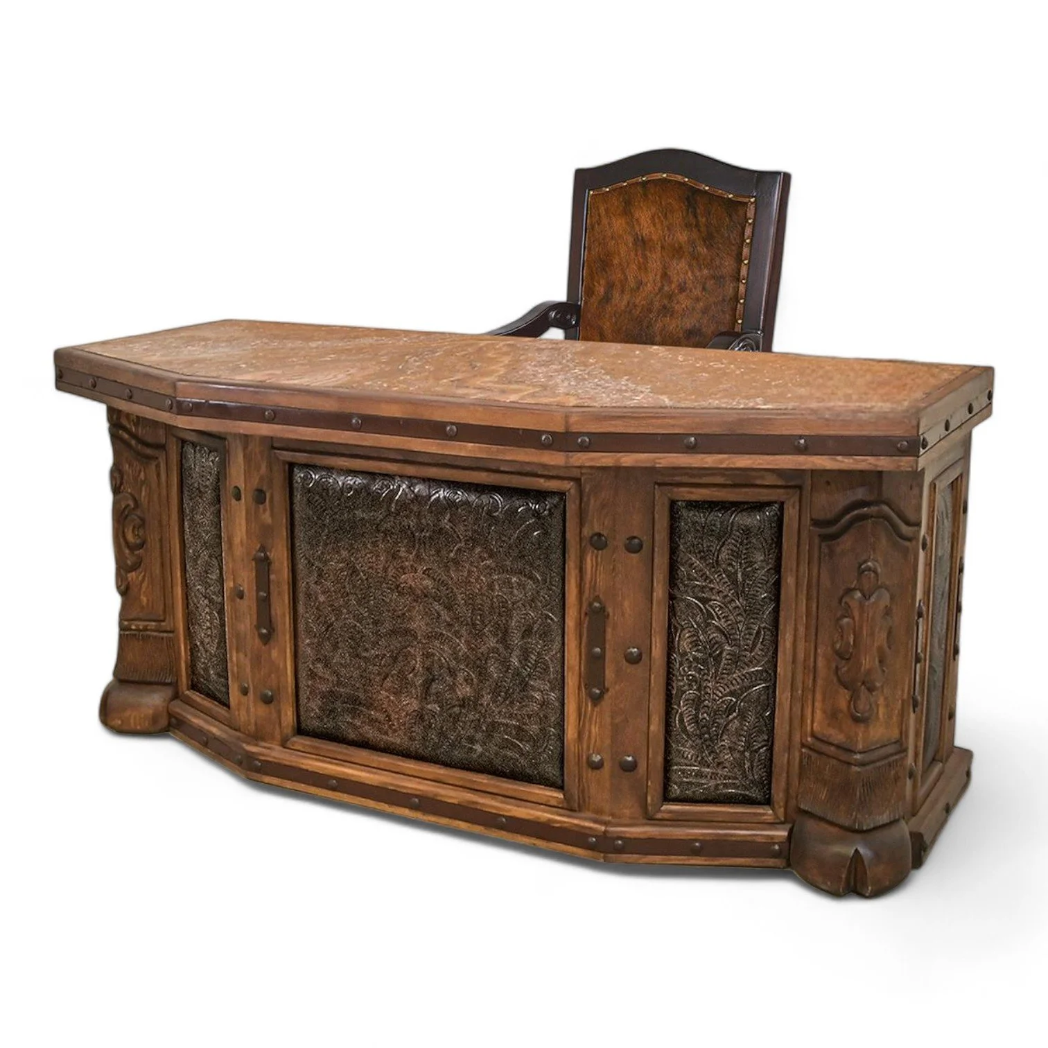 Hacienda Tooled Leather Desk