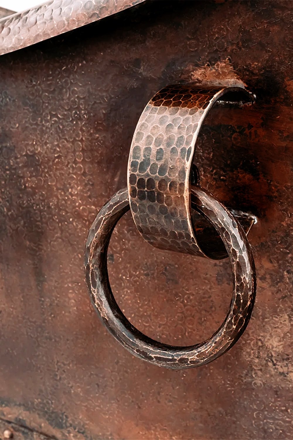 Hacienda 67" Hammered Copper Double Slipper Bathtub with Rings