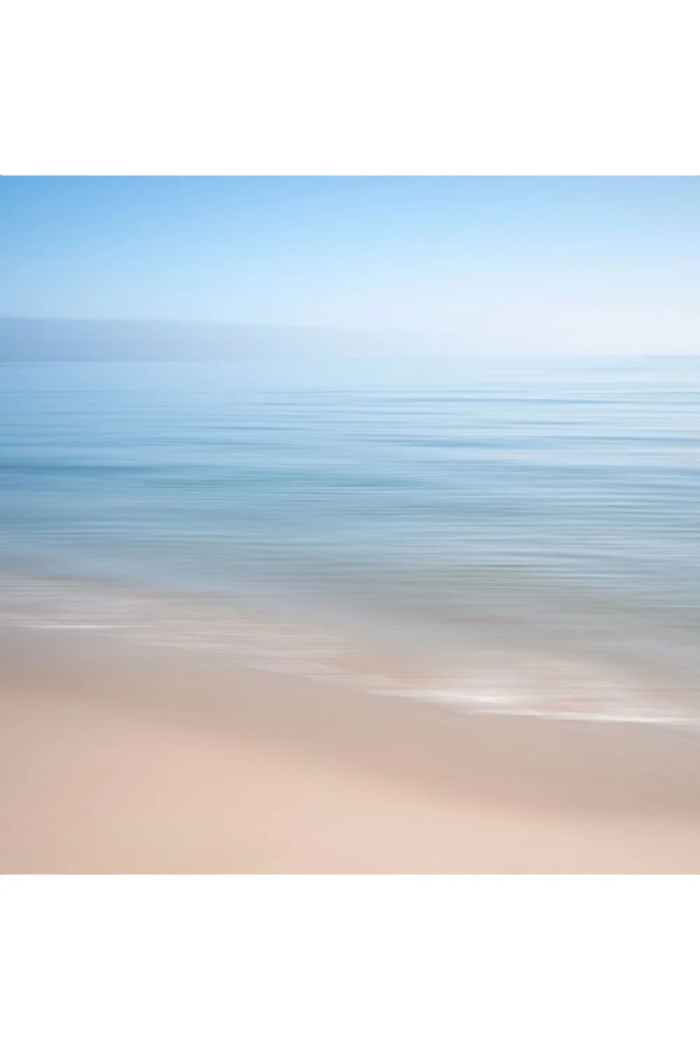 Shop La Ola by Rich Helmer, abstract Malibu fine art photography printed on High Definition Metal. Soothing blue, white, and tan coastal wall art.