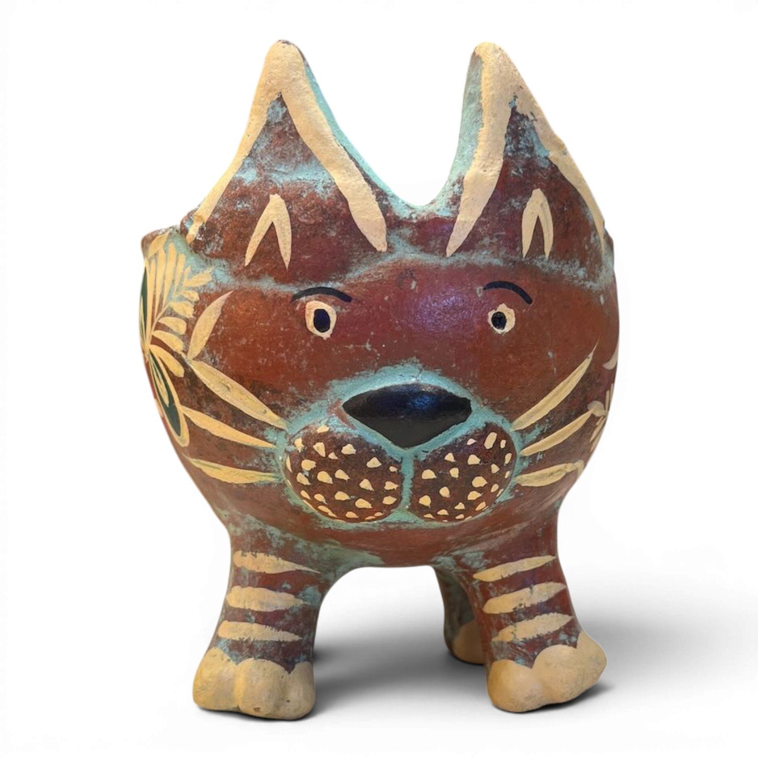 Clay Gato Planter | Handmade Mexican Cat Planter Pot