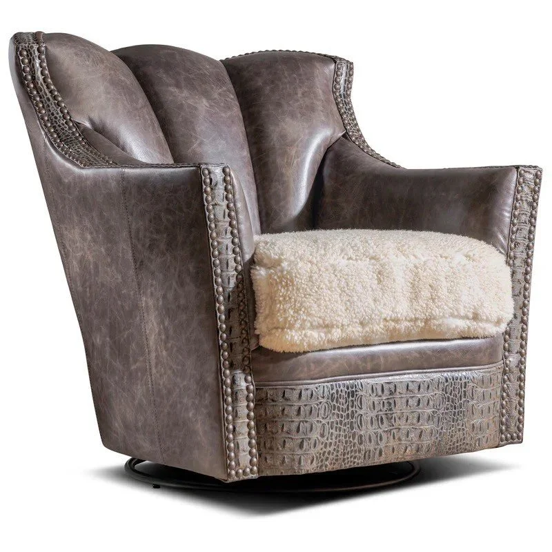 Bismark Wool Seat Swivel Chair