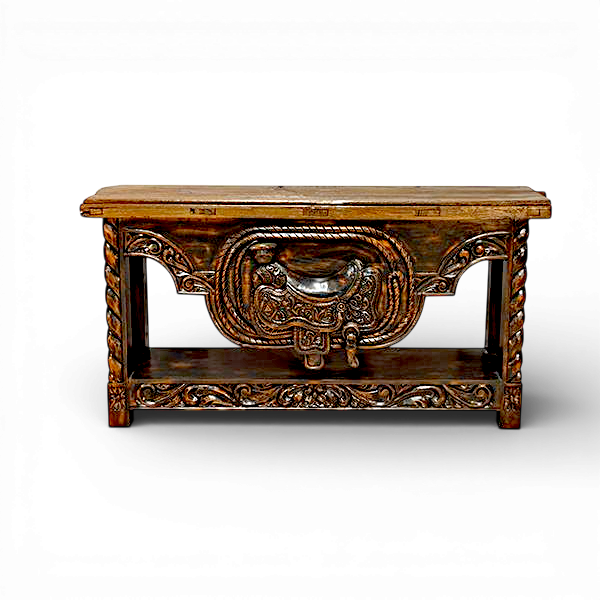 Chihuahua Hand Carved Saddle Credenza - Black