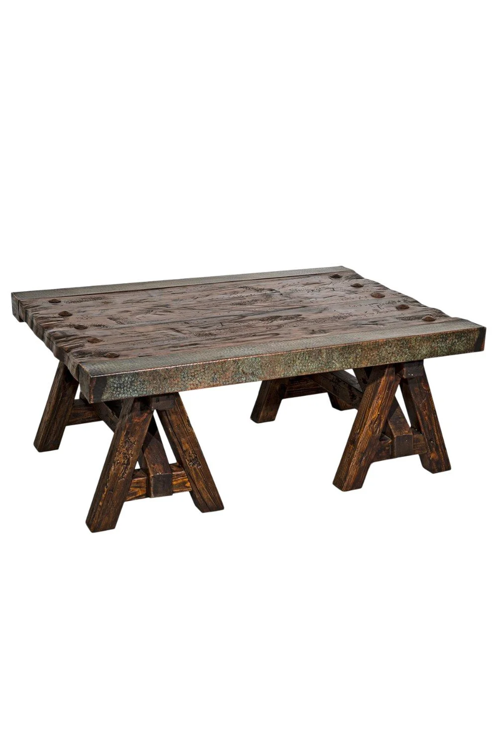 Floresville Turquoise Copper Edge Coffee Table