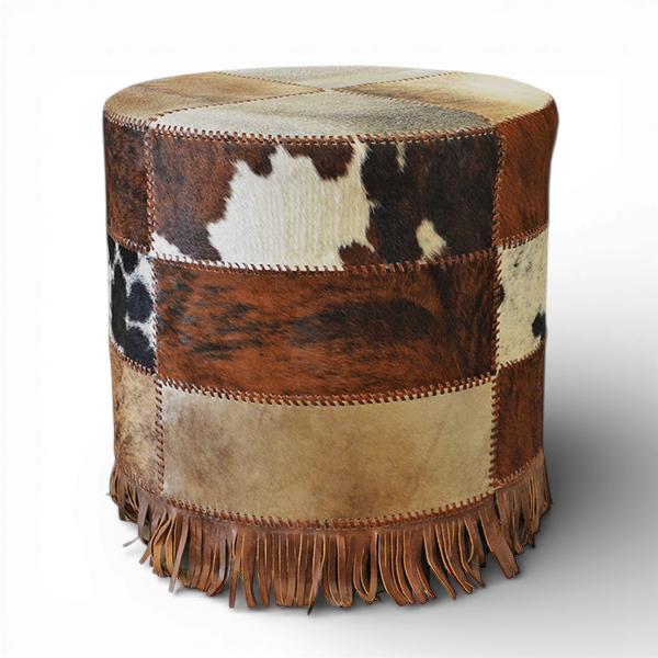 Carrizozo Cowhide Patch Ottoman