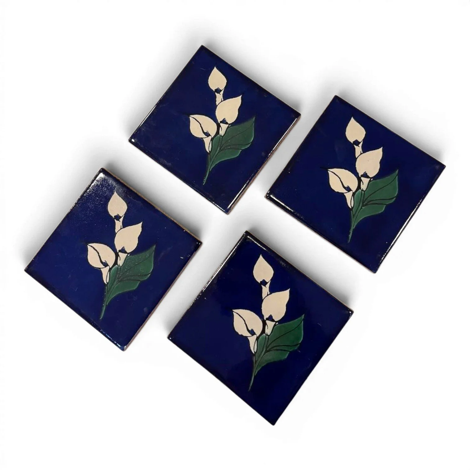 Talavera Tile Coaster Set – Handmade Mexican Tile Coasters (Set of 4)