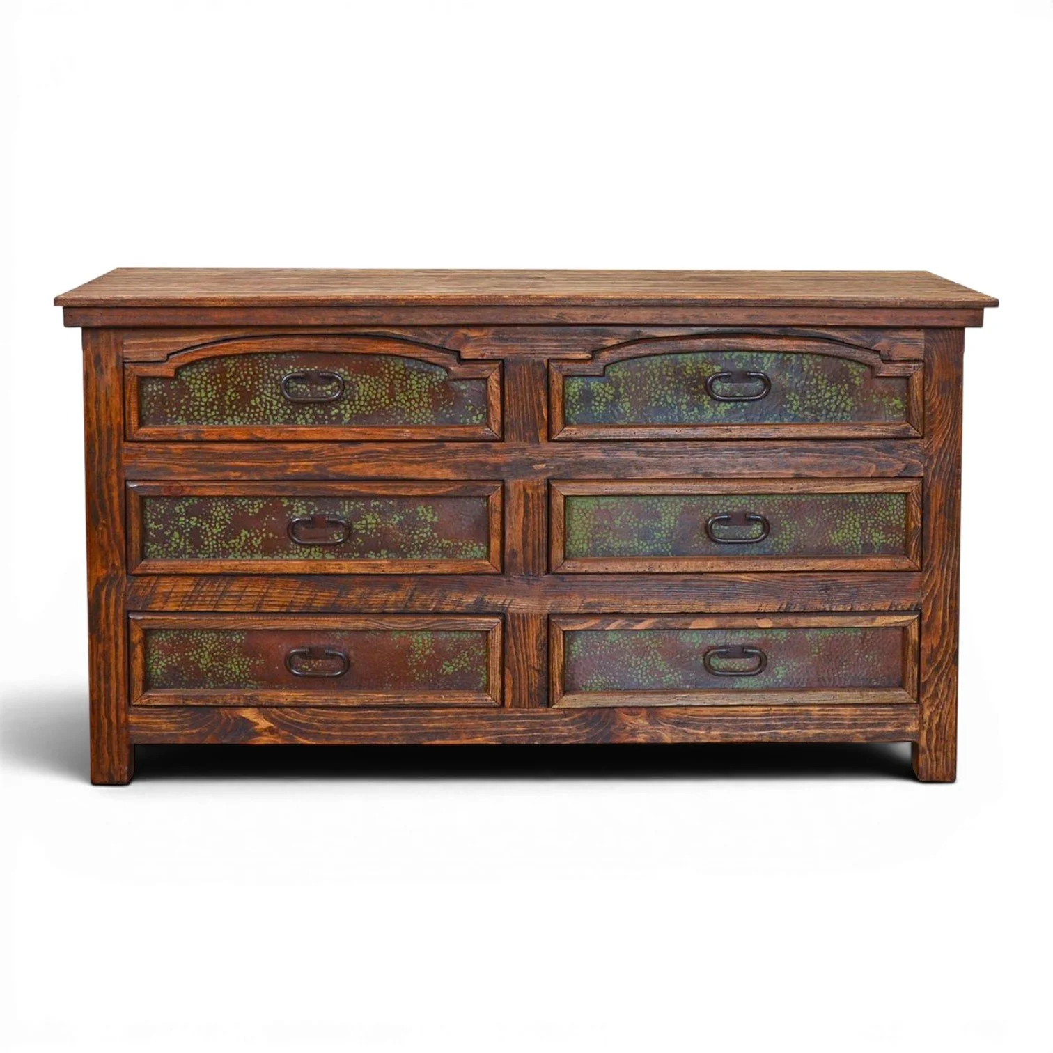 San Felipe Cobre Dresser | Handmade Verdigris Copper 5-Drawer Dresser Mexico
