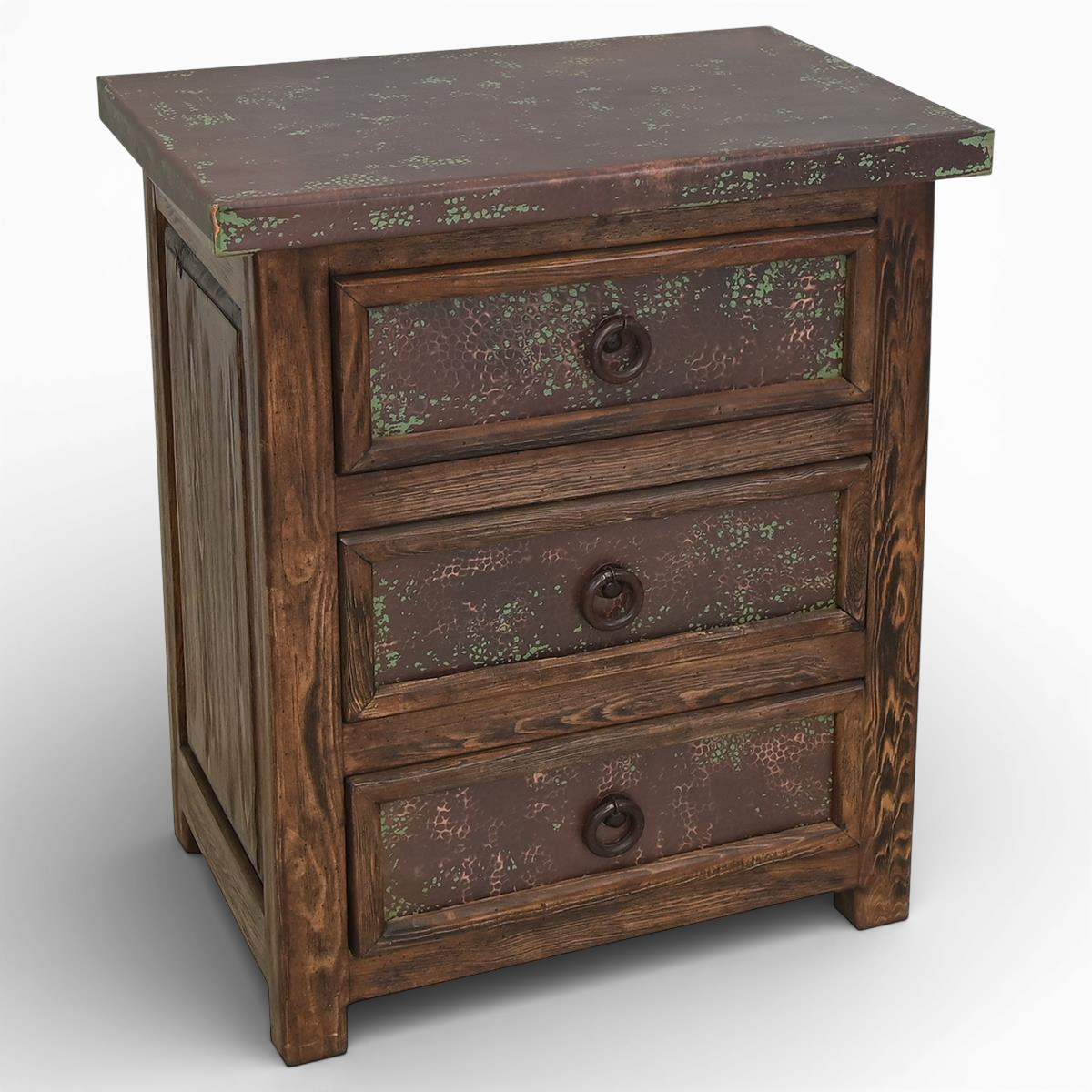San Felipe Copper Nightstand - Three Drawer