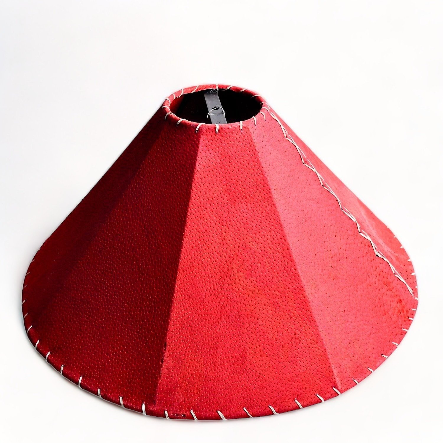 Pigskin Lampshade - Red