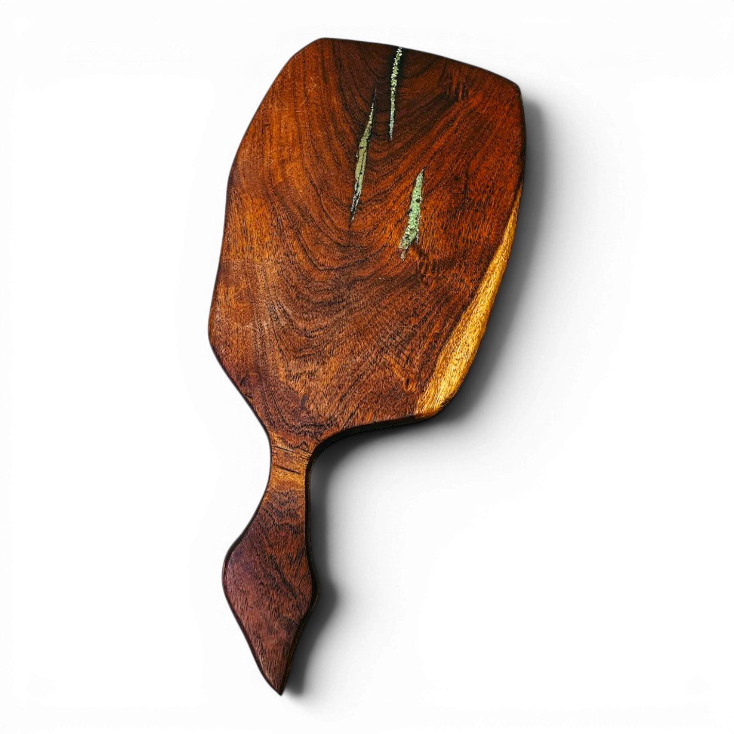 Mesquite Wood Cutting Board with Turquoise Inlay | Handmade Mexican Serving Board