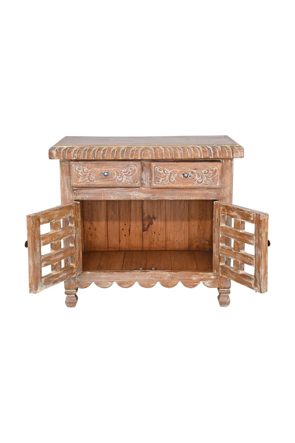 Klondike Cabinet – Rustic Western White Washed Cabinet