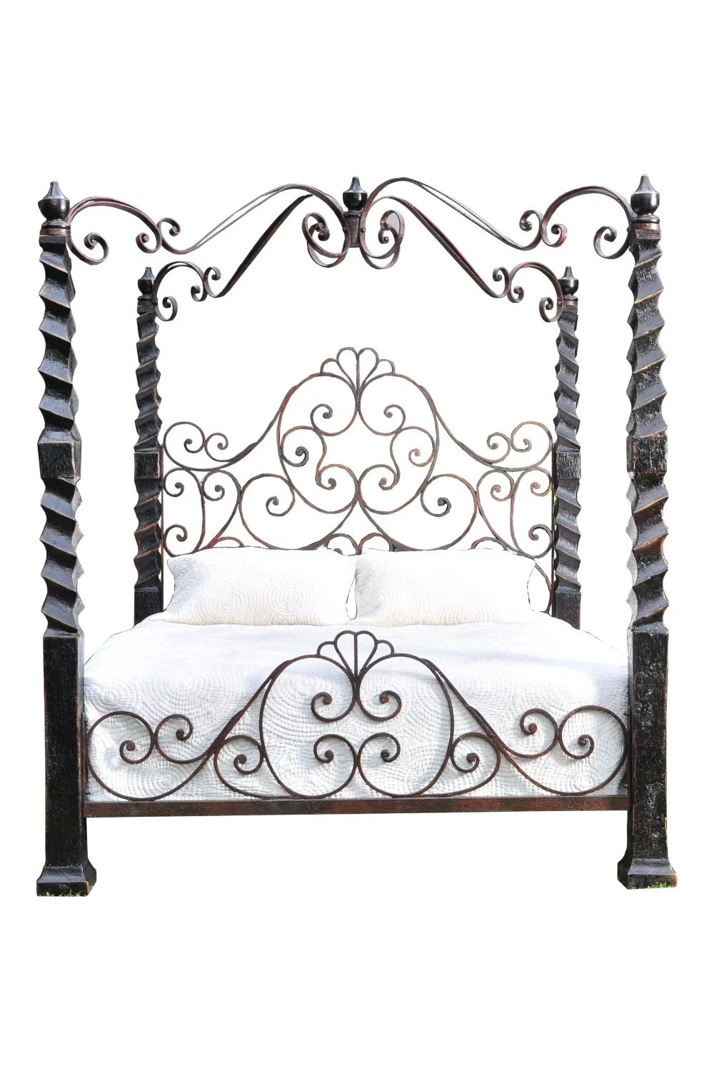 Francesca Canopy Bed with Wood Posts & Wrought Iron