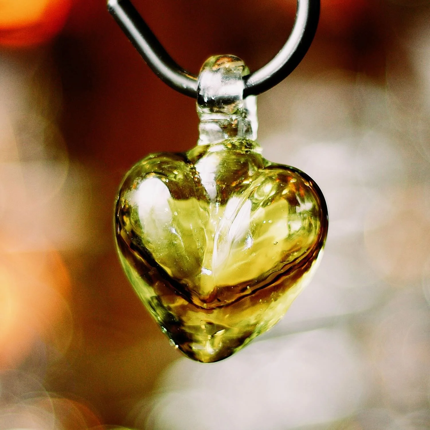 Handblown Glass Heart - Light Green