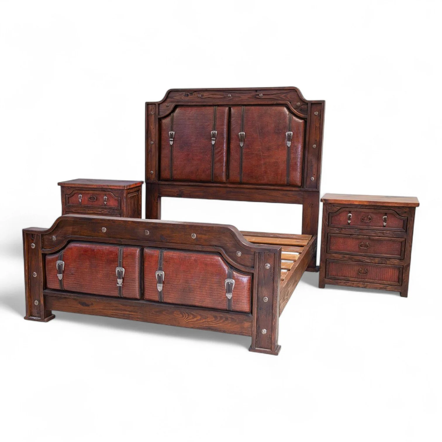 Todos Santos Croc Print Leather Bed
