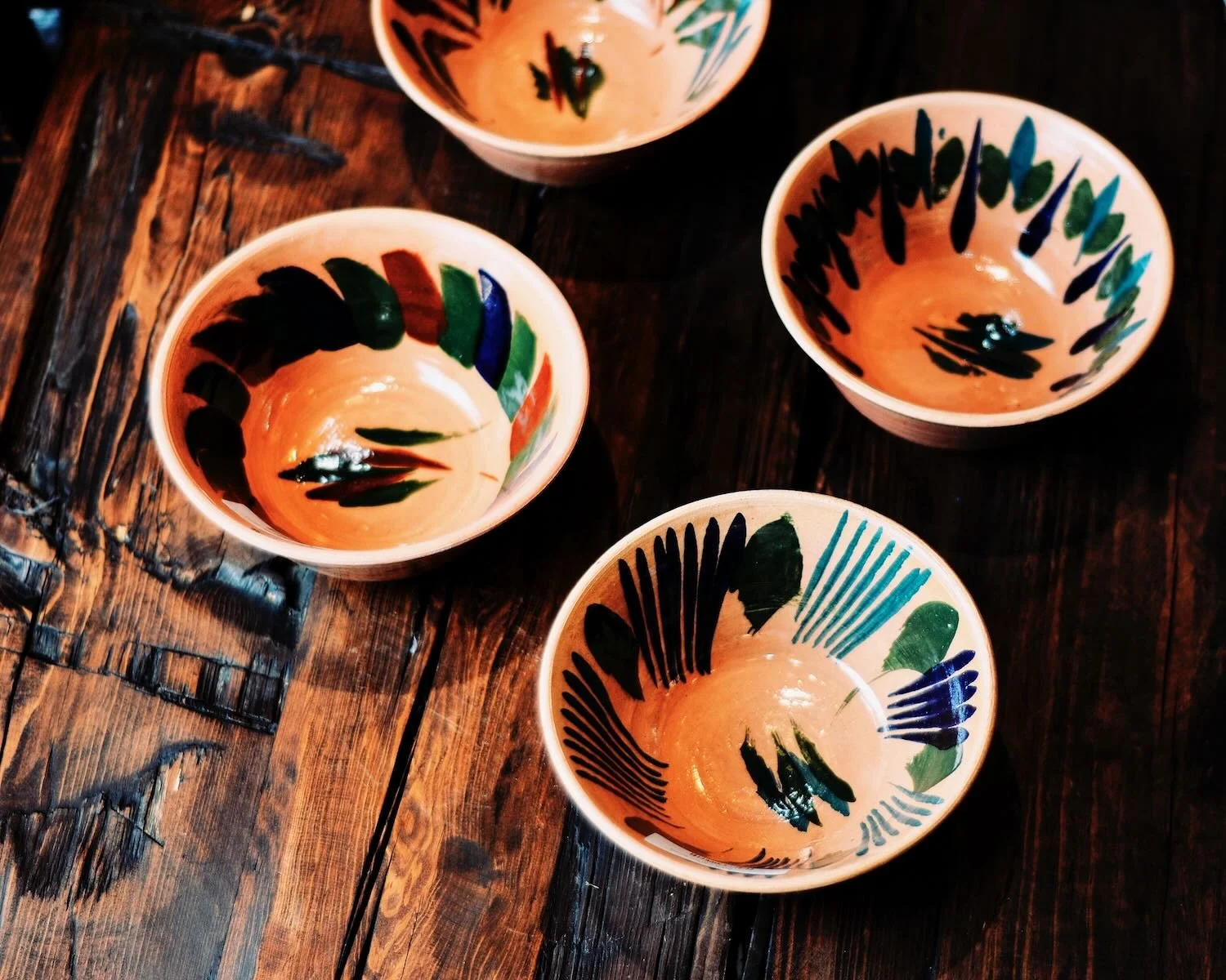 Handmade and Painted Clay Bowls from Oaxaca Mexico