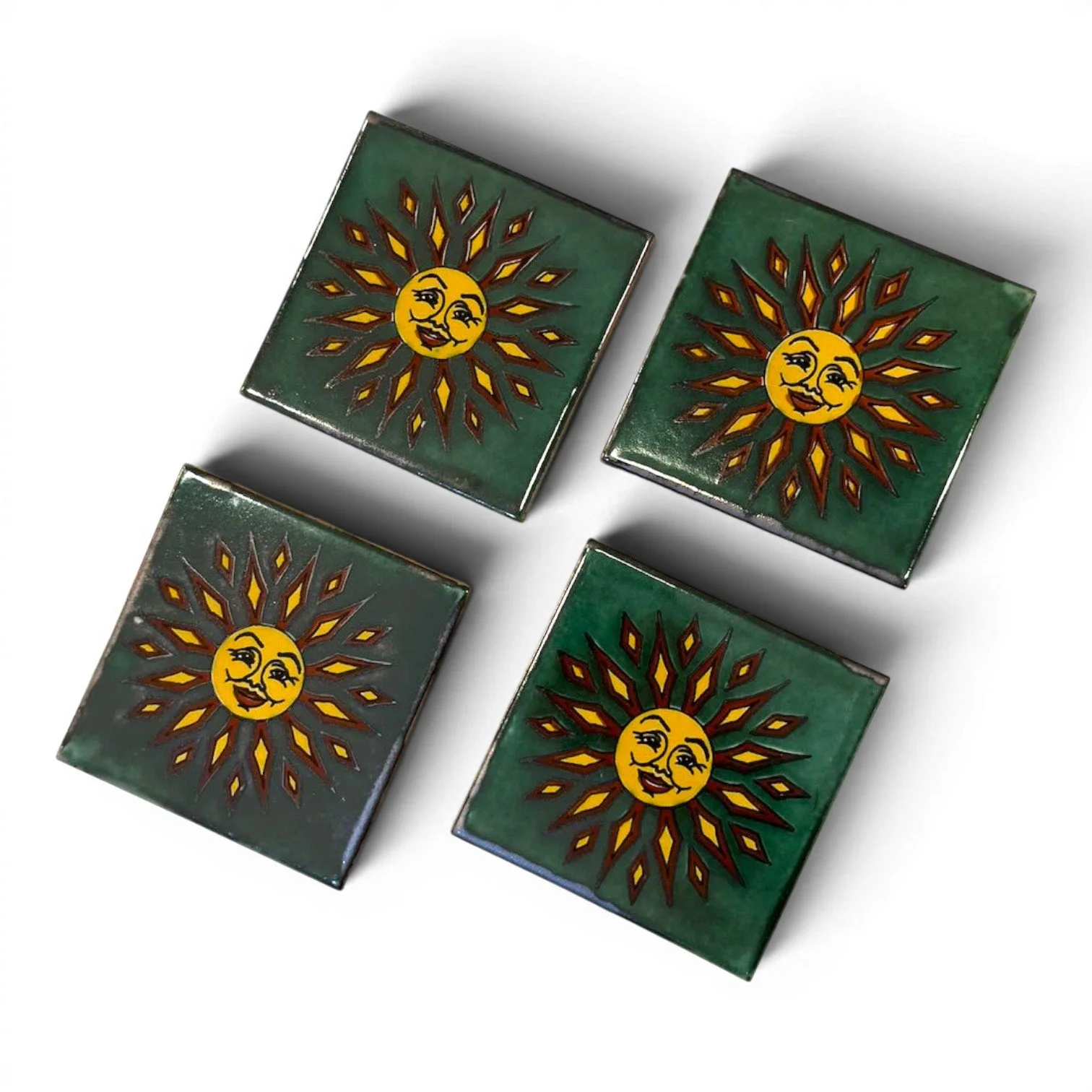 Talavera Tile Coaster Set – Handmade Mexican Tile Coasters (Set of 4)
