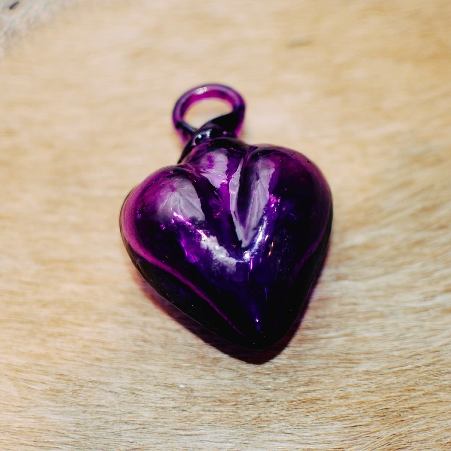 Handblown Glass Heart – Handmade Mexican Decorative Glass Art