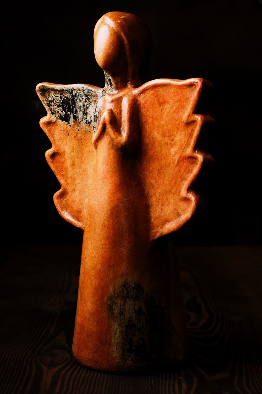 Handmade Clay Angel with Vibrant Warm Tones