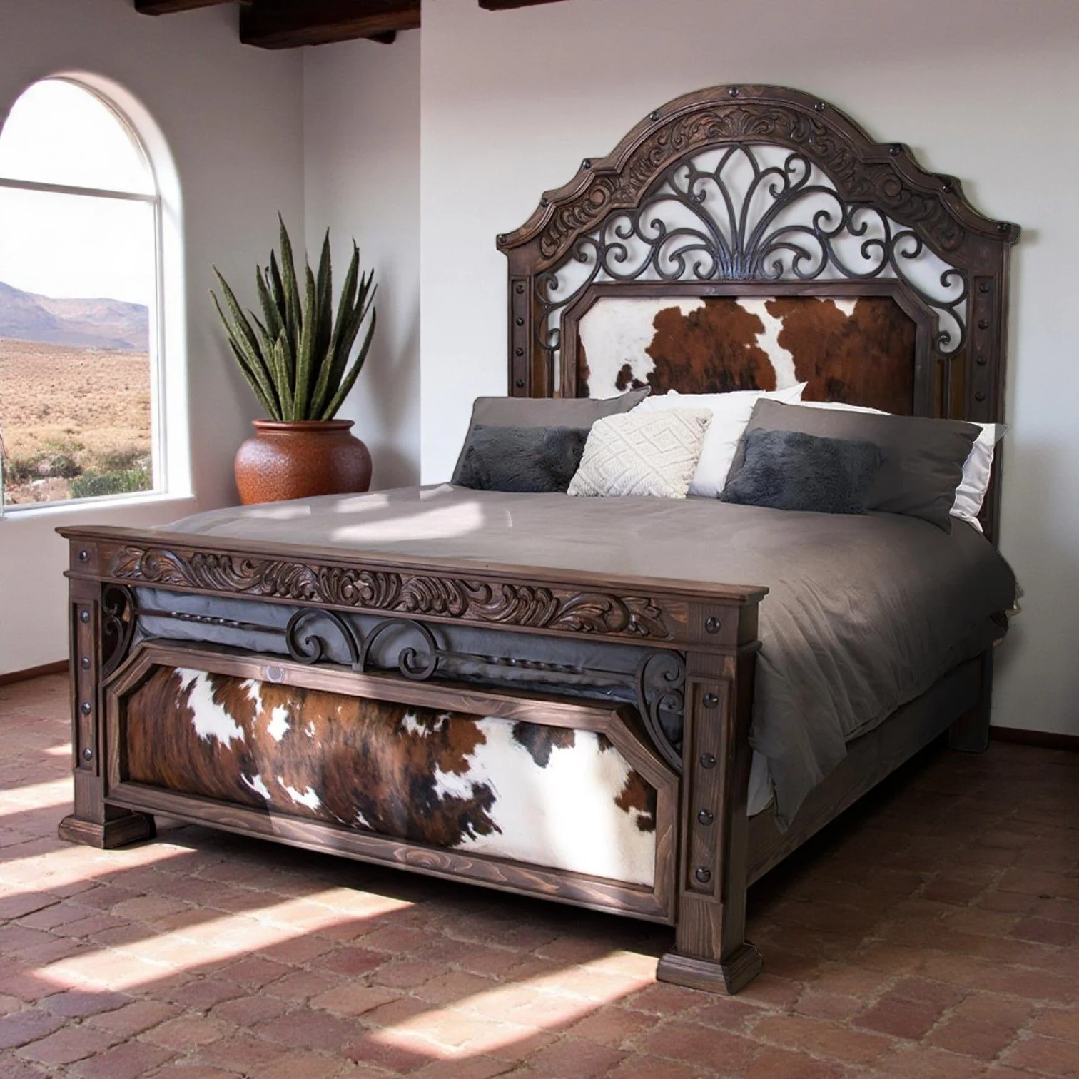 Hacienda Elegante Cowhide Bed