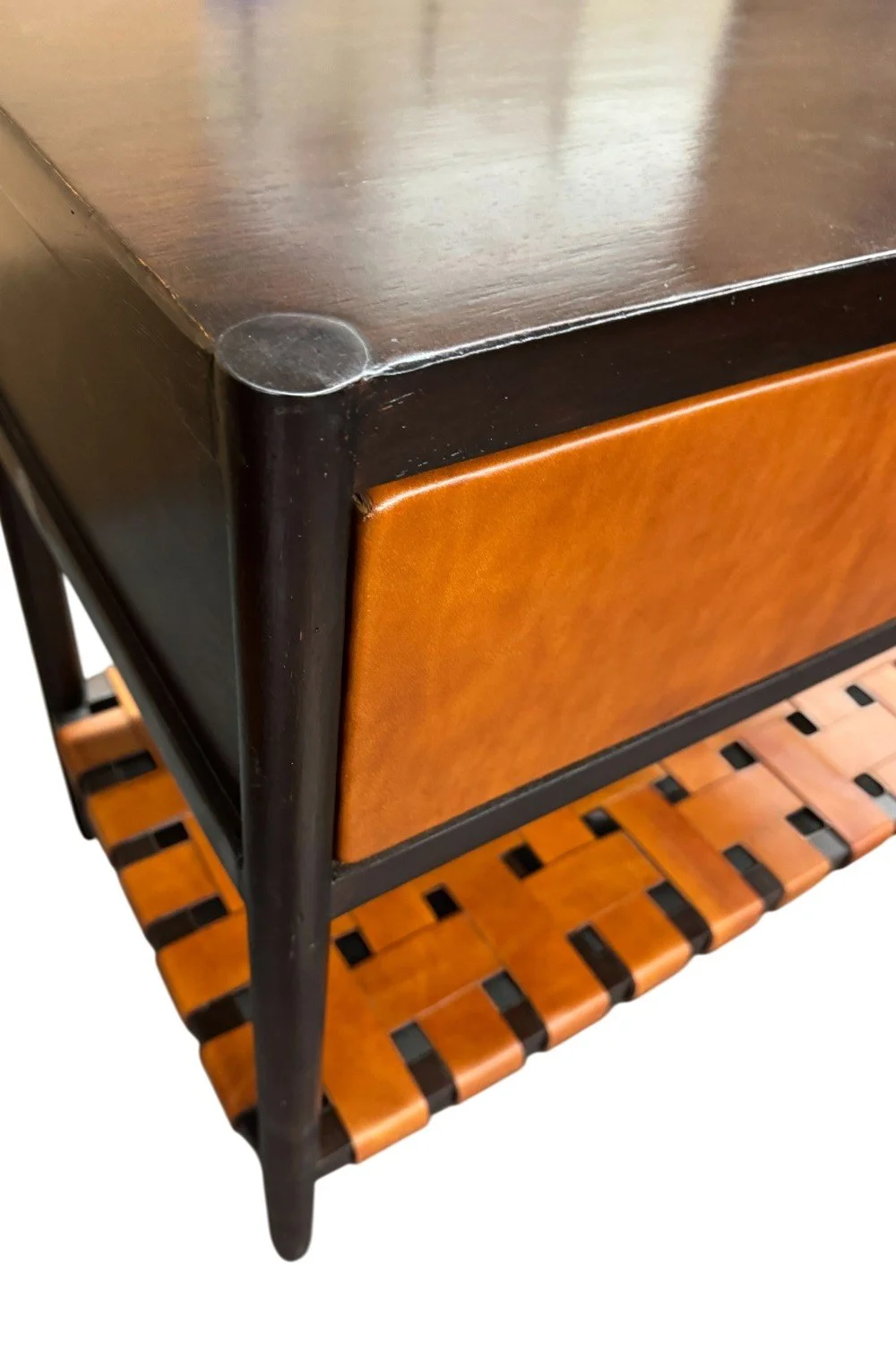 Marisol Leather Nightstand – Wood Nightstand with Leather Drawer