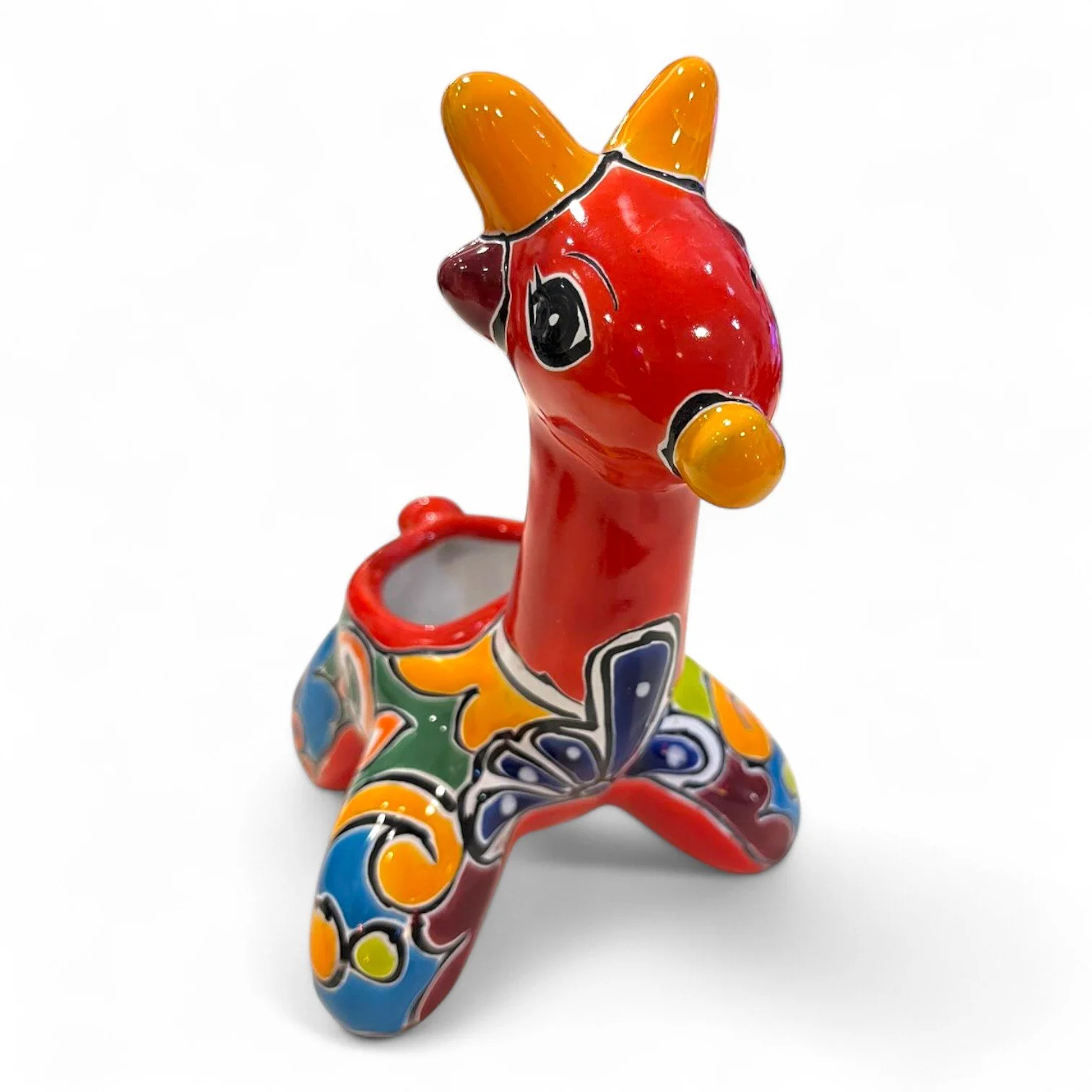 Talavera Giraffe Planter - Red