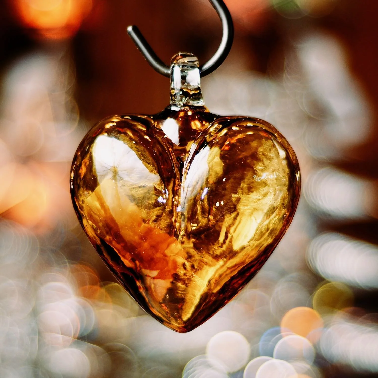 Handblown Amber Heart