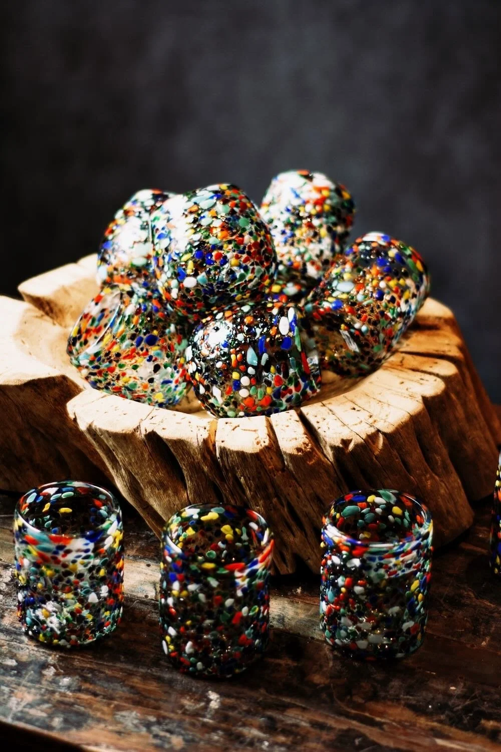 Primitive Saguaro Bowl. 21" hand-carved bowl made from authentic Mexican Saguaro cactus wood. Unique, one-of-a-kind rustic centerpiece.