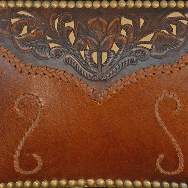 Yellowstone Tooled Leather Barstool