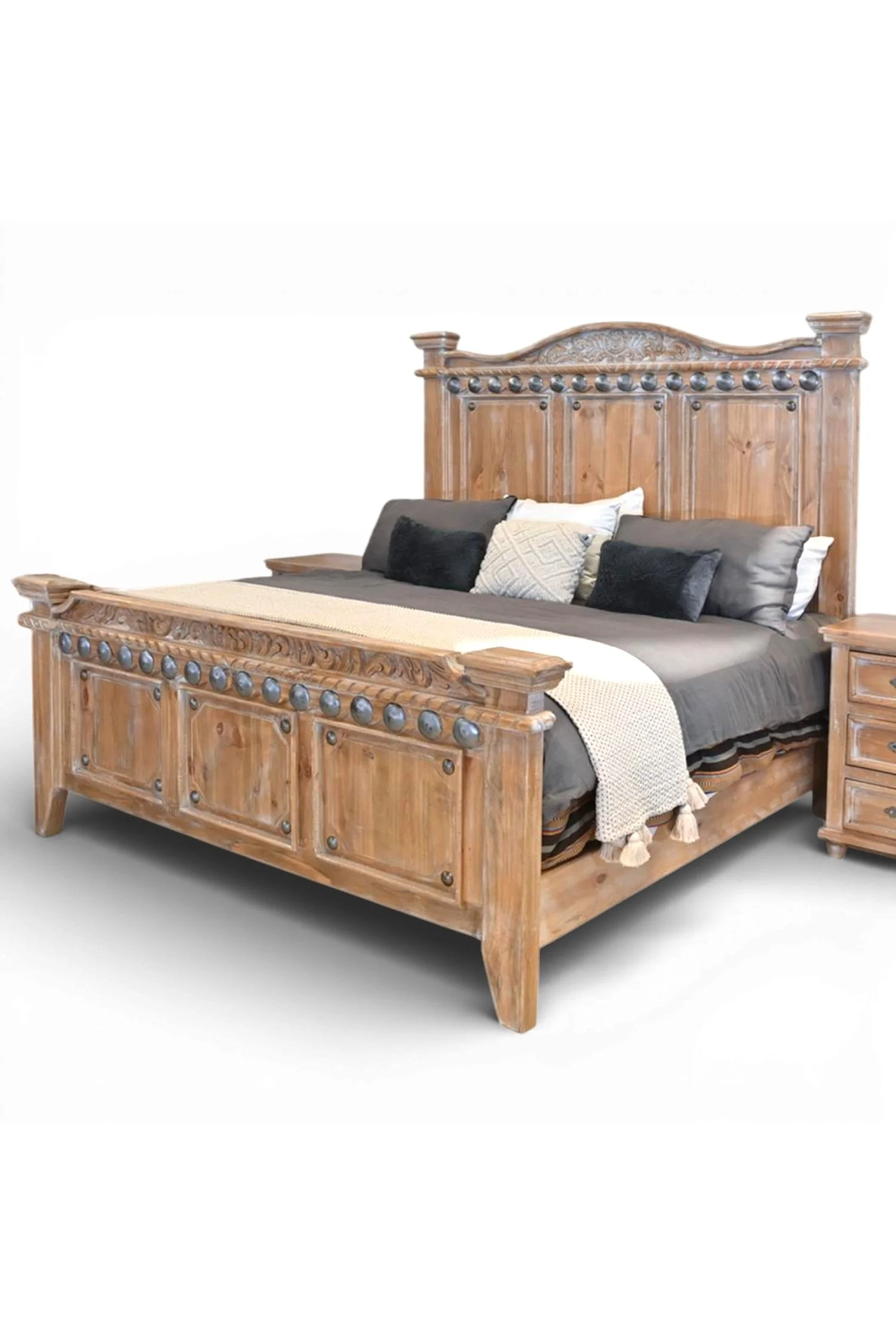 Shop a handmade solid wood bed from Mexico. Coastal-inspired design with timeless style, perfect for elegant and rustic bedrooms.