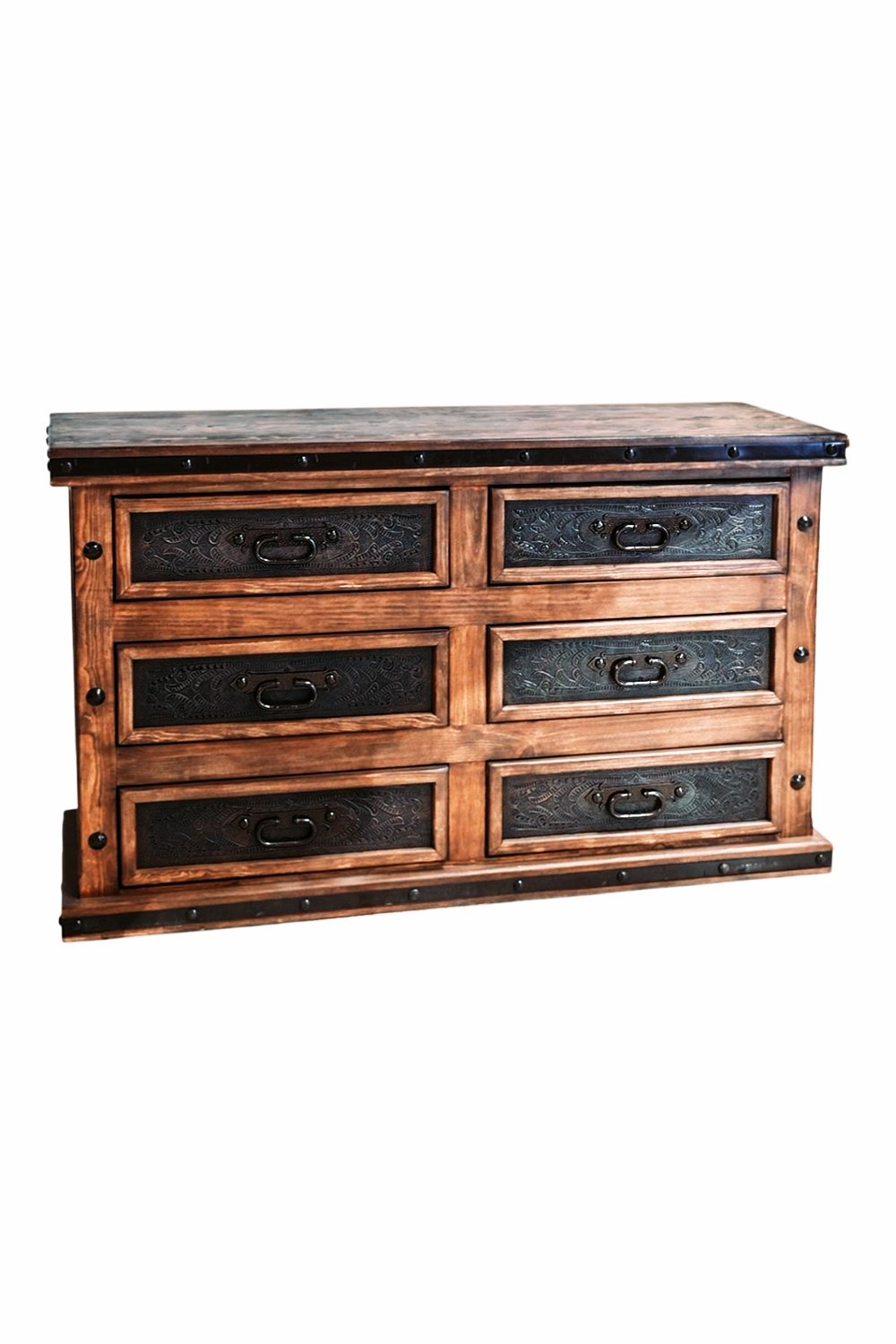 Hacienda Elegante Tooled Leather Dresser