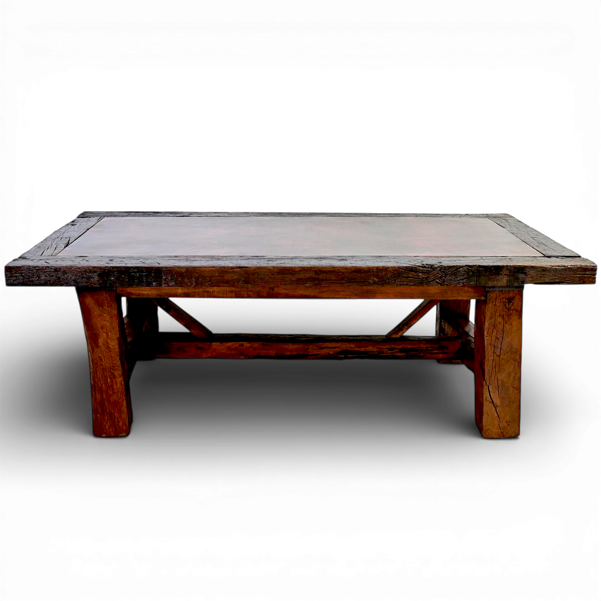 Old Lodge Copper Top Dining Table