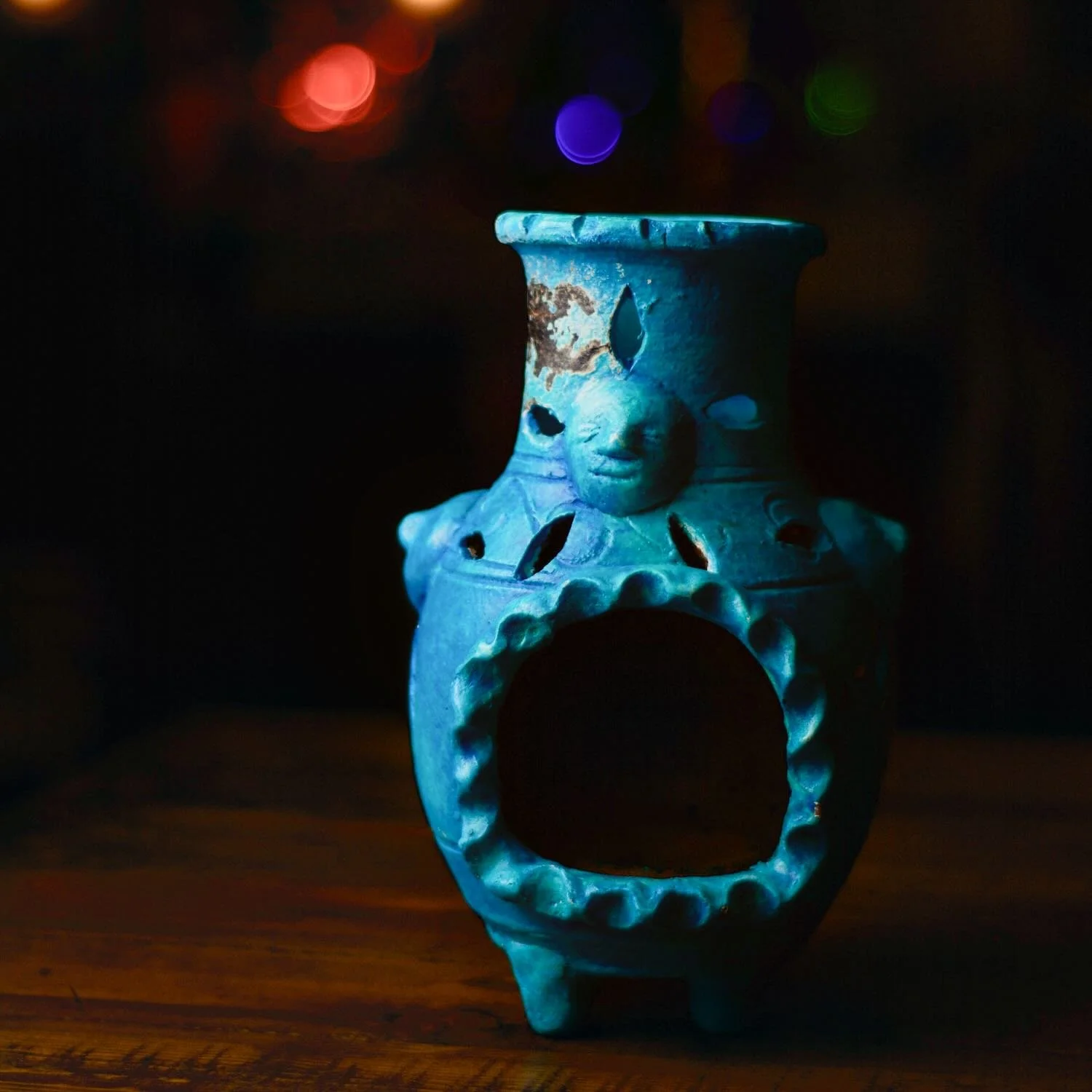 Clay Chiminea with Sun