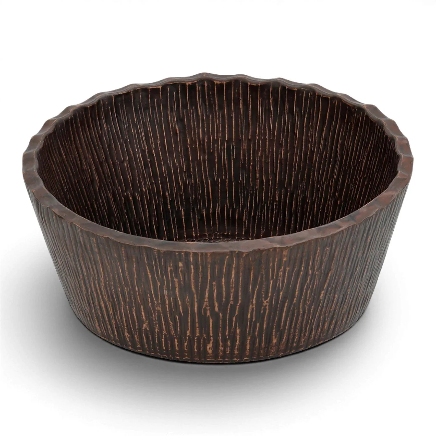 Hacienda Old World 14.5" Forest Hammered Copper Vessel Sink