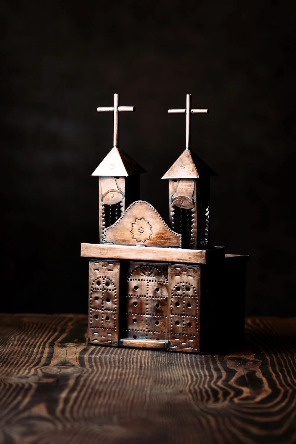Mission Luminaria Bronze – Handmade Mexican Tin Lantern