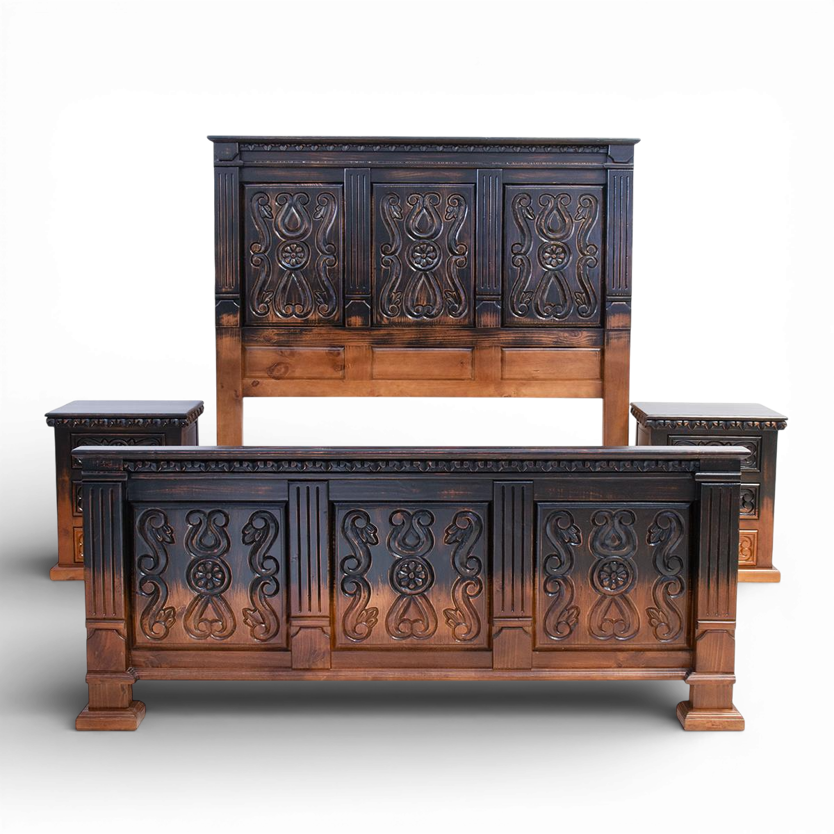 Oaxaca Ombre Carved Bed