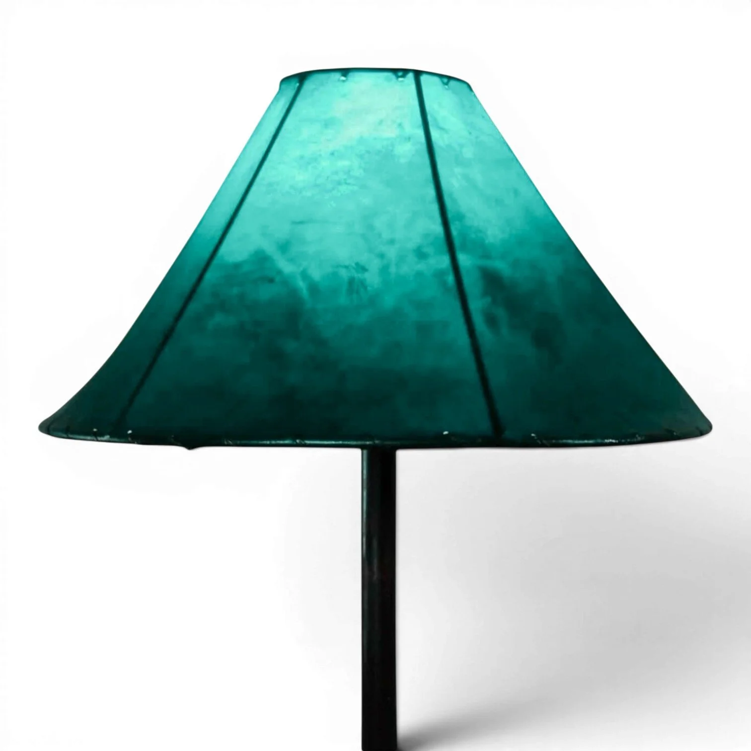 Premium Handcrafted Mexican rawhide lampshade with natural leather finish for rustic and Southwestern lighting - Turquoise