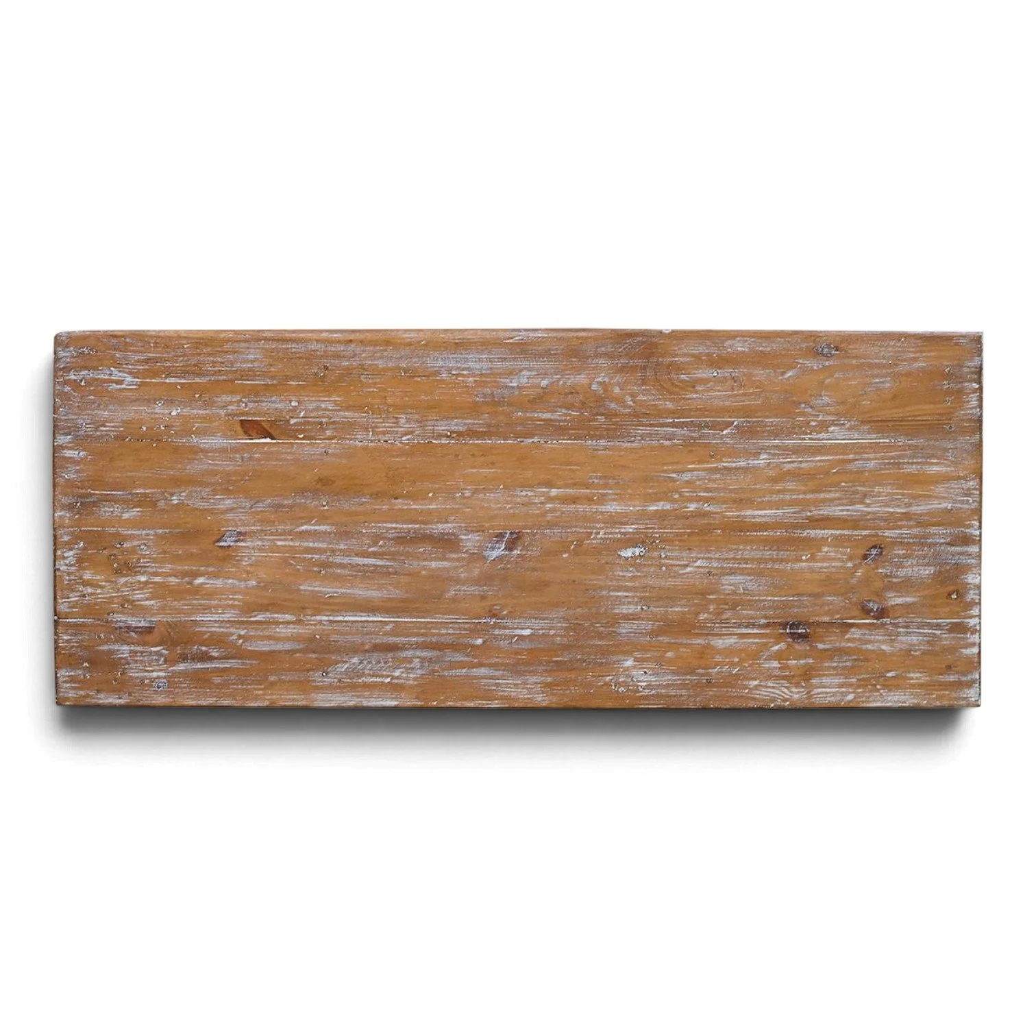 Rancho Salgado desk with whitewashed finish and iron trim, handmade in Mexico