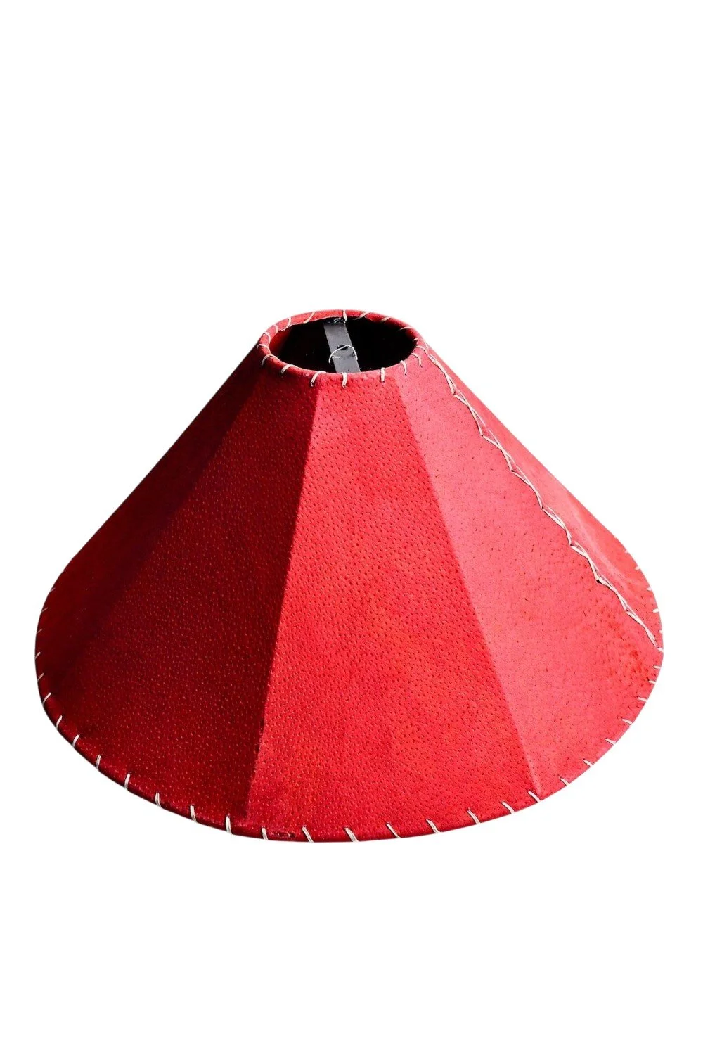 Shop Yellowstone Pigskin Lampshades handmade in Mexico. Authentic rustic lighting with natural pigskin, perfect for Western, lodge, and hacienda décor. - Red
