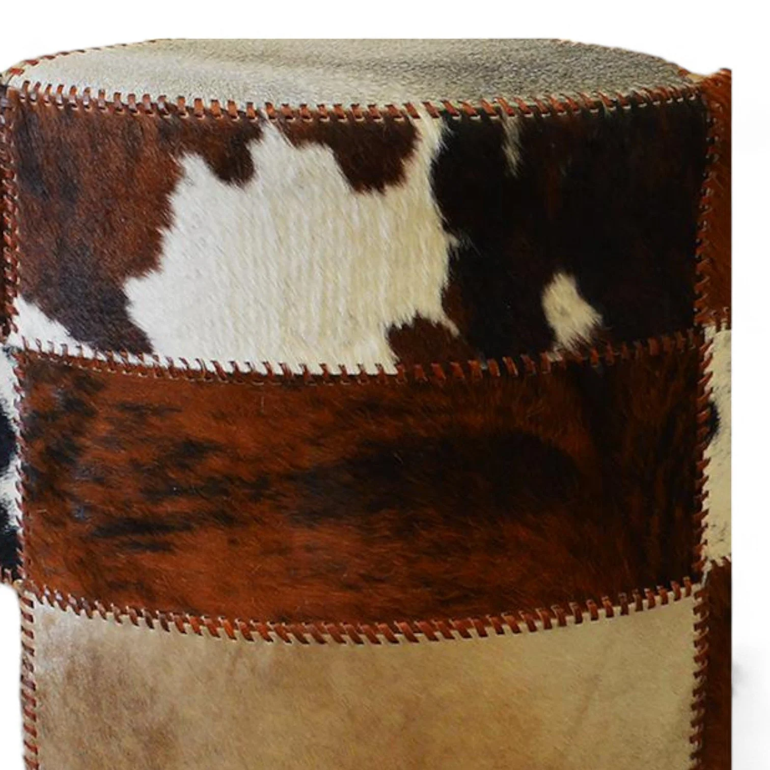 Carrizozo Cowhide Patch Ottoman